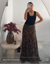 ZARA BNWT 2025. BROWN PAISLEY PRINT MAXI SKIRT HIGH WAIST. 3111/141/700 - $161.44