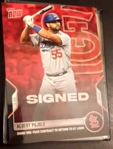 Albert Pujols Signed By St Louis Cardinals Card 2022 Topps Now #ST-15 Hall Fame - £5.87 GBP