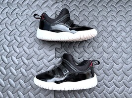 Air jordan Nike 11 low Black White Red Unisex Shoes Size 8C Boy Girl BQ7... - £27.95 GBP