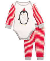 First Impressions Infant Boys Cotton Penguin Bodysuit And Pants Set, 0-3... - $24.69