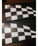 Novelty Place 8&quot;x5.5&quot; Checkered Black and White Racing Stick Flag Plasti... - $5.89