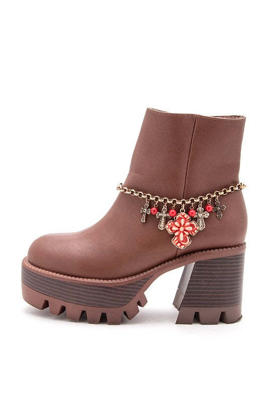 Mix Stone Cross Western Boot Charm Item image 2