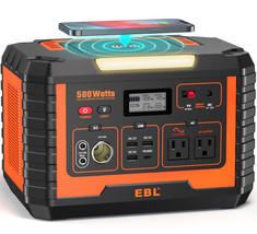 Portable Power Station 500W Solar Generator Ac Power Bank Travel Home Em... - £604.05 GBP