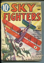 Sky Fighters 3/1937-AIR War PULP-THRILLS-WWI-BI-PLANE-GEORGE BRUCE-vg - £91.47 GBP