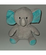 Baby Kiss Elephant Plush Gray Aqua Blue 8&quot; Stuffed Animal Toy Lovey READ - $24.70