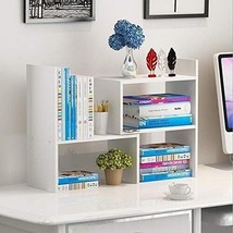 Hossejoy Wood Adjustable Bookshelf Bookcase, Expandable Desktop Storage Organize - £29.84 GBP