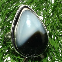 Shaded Onyx Natural Gemstone Solid 925 Silver  Handmade Ring Jewelry - $6.79