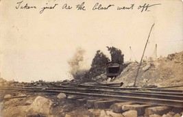 1914 RPPC Railroad Dynamite just as the blast went off SUPER RARE - £62.54 GBP