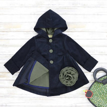 Girls Corduroy Hooded Overcoat. Toddler Girl Fall Coat Dress. Designer Outerwear - £32.99 GBP
