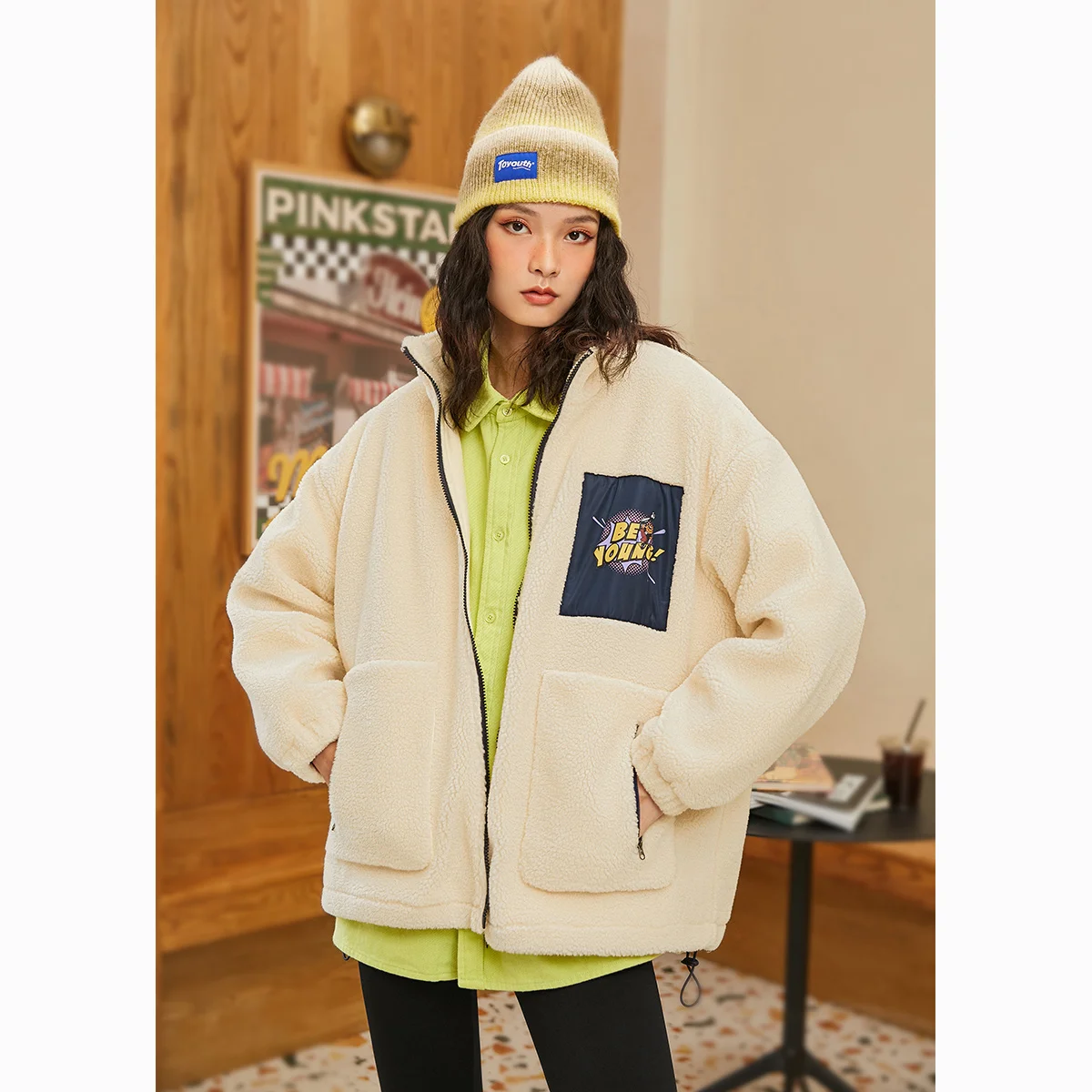Toyouth Women Coats  Winter Long Sleeve  Loose Jacket   Print Warm Chic Casual O - £184.94 GBP