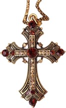 Diamond Cross Pendant Long Necklace  - £22.46 GBP
