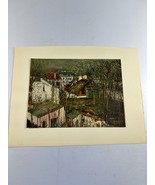 Vintage Maurice Utrillo Art Print Berliox House Unframed 10&quot; X 7.5&quot; - £11.63 GBP