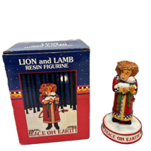 Vintage Mary Engelbreit Lion and Lamb Christmas Peace on Earth Resin Figure - £16.36 GBP