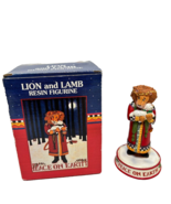 Vintage Mary Engelbreit Lion and Lamb Christmas Peace on Earth Resin Figure - £16.44 GBP