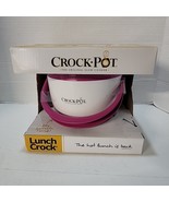 SUNBEAM CROCK POT SLOW COOKER TRAVEL LUNCH BOX CROCK PINK &amp; WHITE NEW - $30.45 CAD