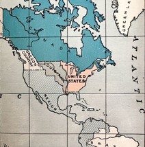 Map Geographic Divisions Of The World In 1801 1902 Color Print DWV8A - $32.50