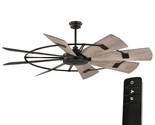 Home Decorators Corinth 72&quot; Indoor Matte Black Ceiling Fan w/ DC Motor &amp;... - £191.46 GBP