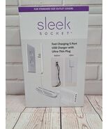 Sleek Socket Universal For Duplex Outlet Sizes 5 Ports USB 2.4A - NIB - $17.10