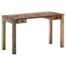 vidaXL Reclaimed Wood Medium Brown Rectangular Desk Multicolor Modern Home - $247.49