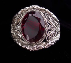 Whiting &amp; Davis bracelet / HUGE red stone / Goddess bangle / Vintage signed  - £195.13 GBP