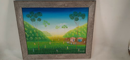 Haitian Painting on Board, Women in Sugar Field, Signed Petil Hohme, F.M. - £47.52 GBP