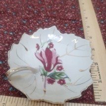Orion China Plate Rose Floral Leaf Shaped Plate Handled Lemon Plate With Floral - £9.45 GBP