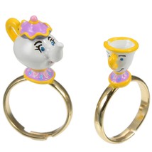 Disney Store Japan Beauty and the Beast Mrs. Potts and Chip Ring Set - £63.58 GBP