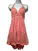 R.Vivimos Womens Summer Halter Deep V-Neck Patchwork Mini Short Dress Size S - $24.74