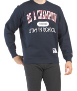 Champion x Supreme Stay In School Sweatshirt Navy Blue sz M NEW Authentic - $109.40 CAD