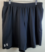 Under armour Shorts Mens Size XL Black Pockets Elastic Hem Logo Pull On - $13.38