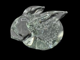 Vintage Art Glass Paperweight Bunny Rabbit Easter Decor Figurine 3.5&quot; - $223.67 MXN