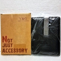 Y&amp;G Men&#39;s Fashion Travel Passport Wallet Black &amp; Grey NEW! - £12.78 GBP