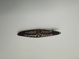 Antique Sterling 800 Filigree Brooch Pin 5.5cm - £19.47 GBP