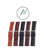 14mm Genuine Leather Strap (+ Change Tool) - 14 mm Brown/Black Watch Band - £7.04 GBP