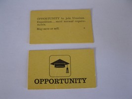1965 Careers Board Game Piece: Yellow Opportunity Card - Uranium - $1.00
