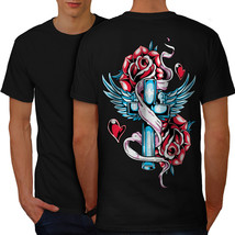 Love Cross Angel Rose Shirt Religion Men T-shirt Back - £10.40 GBP