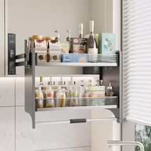 DPZM 33.8~35.8'' Pull Down Shelf for Kitchen Upper Cabinet 2 Tier Gray - $237.49