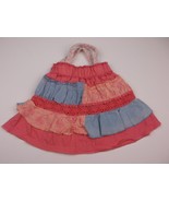 HANDMADE UPCYCLED KIDS PURSE RAG RUFFLE SKIRT PINK BLUE 16X9 INCHES UNIQUE - £3.92 GBP