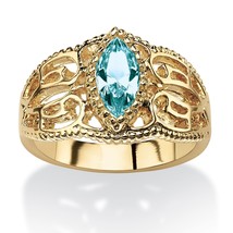 PalmBeach Jewelry Birthstone Gold-Plated Ring-December-Blue Topaz - £21.43 GBP