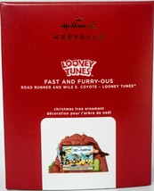 Hallmark Fast and Furry-ous Road Runner Wile E Coyote Looney Tunes Ornam... - $26.72