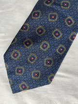 Robert Talbot Oak Hall Tie Blue Floral Design Silk USA Made - $10.00