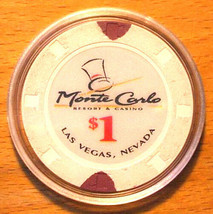 (1) $1. MONTE CARLO CASINO CHIP - 1996 - LAS VEGAS, Nevada - $9.95