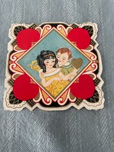 Mini Carrington Paper Valentines Day Card Early 1900&#39;s Little Girl &amp; Boy Vintage - £4.53 GBP