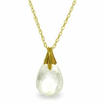 3 Carat 14K Yellow Gold Joy&#39;s Rewards White Topaz Briolette Necklace 14&quot;-24&quot; - £158.11 GBP