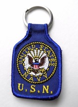 USN US NAVY EMBROIDERED KEYCHAIN KEY RING CHAIN 1.75 X 2.75 INCHES - £4.43 GBP