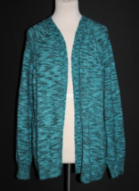 Lane Bryant Plus Size 18/20 Teal Blue Green Cardigan Sweater Open Front Top - $24.75