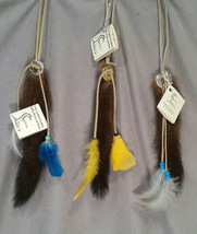 Real Genuine Mink Fur Tail Fancy Tail key ring keychain lanyard handmade feather - £9.59 GBP