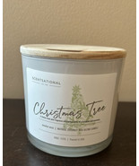 Scentsational Christmas Tree Candle  Glass Jar 26oz Coconut Beeswax Wood... - £29.09 GBP