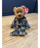 Ty Beanie Babies Hero the Bear Plush 2003 10th Anniversary USA Soldier K... - $273.66 MXN