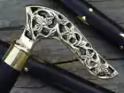 Antique Style Victorian Brass Handle Cane Wooden Walking Stick Vintage S... - $50.64 CAD